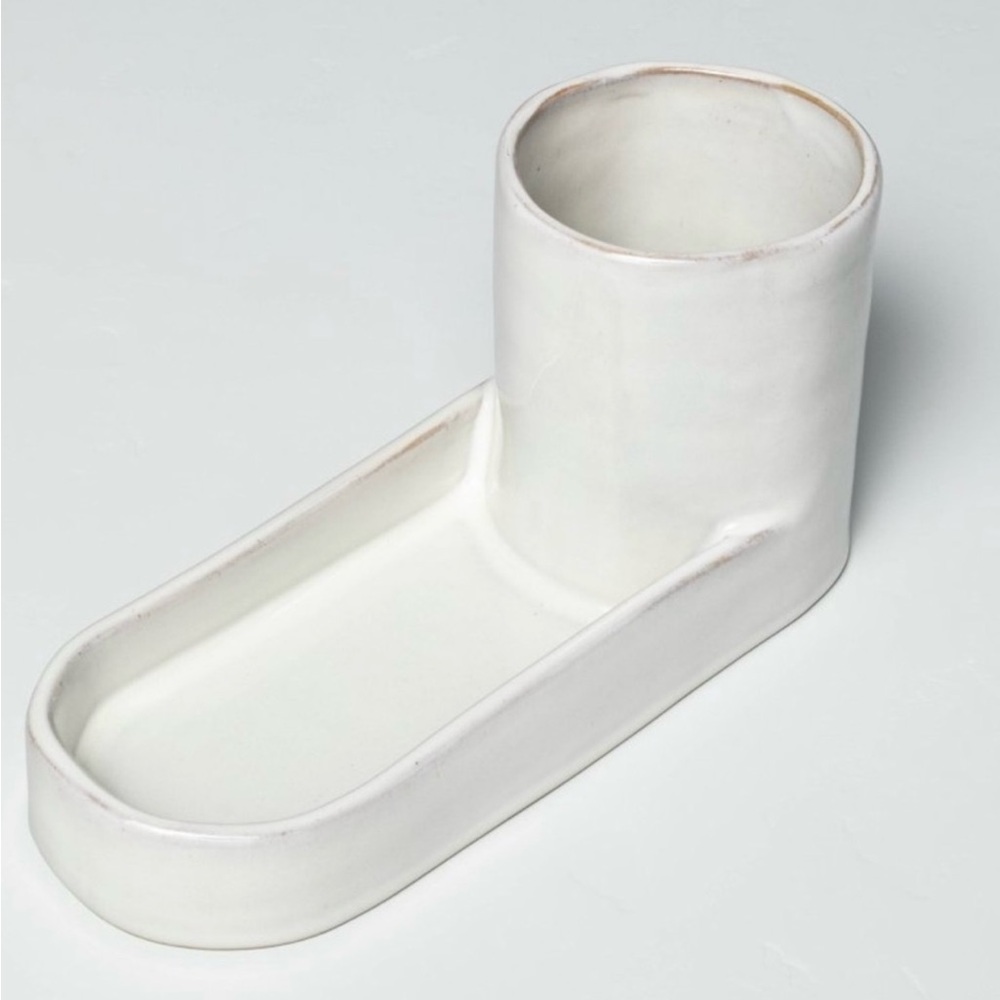 Hearth & Hand With Magnolia StoneWare Ceramic Sink Caddy for Brush Soap Lotion